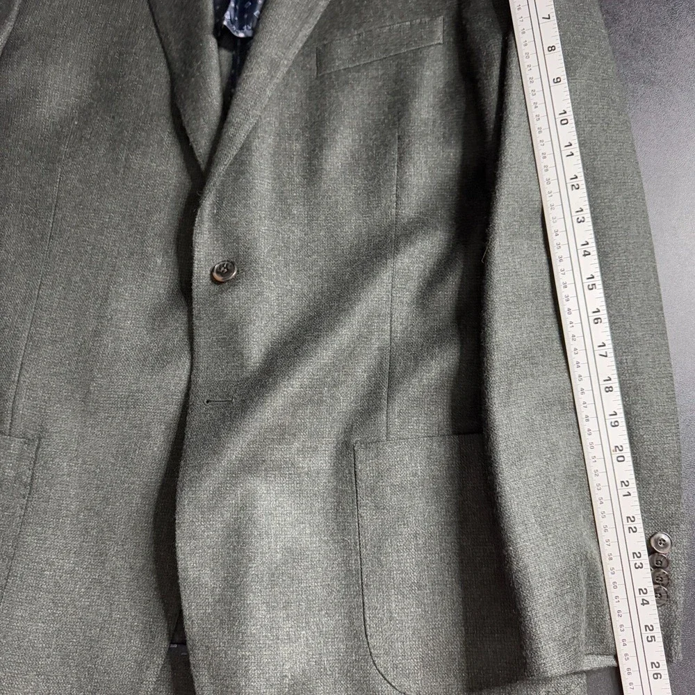 Jos A Bank Blazer Sport‎ Coat 44L Mens Solid Green Wool